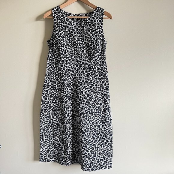 Hanna‎ Andersson Sleeveless Dress Navy Midi Sheath Womens Size 6 Cotton C… - Picture 1 of 7